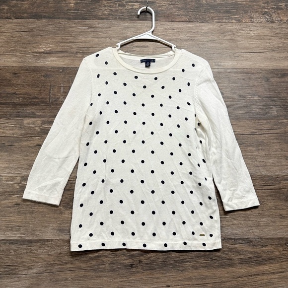 Tommy Hilfiger Sweaters - Tommy Hilfiger Cream Polka Dot Sweater